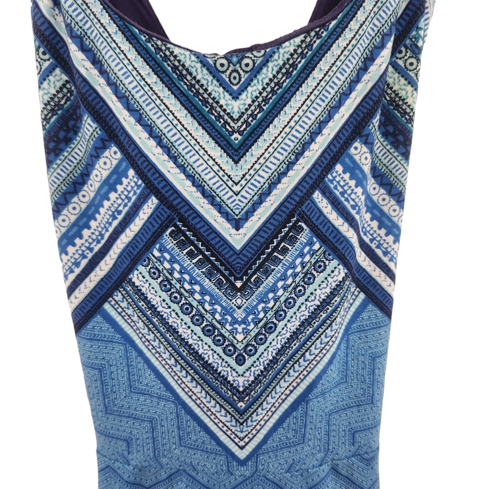 Prana Phoebe Womens Tank Dress Built In Bra Blue Sleeveless Stretch Dress - Picture 4 of 10